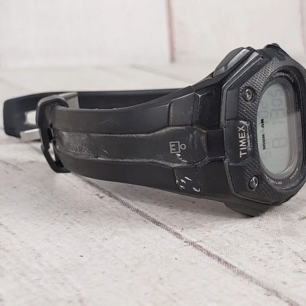 NEW BATTERY - Timex TW5M46100 Men's Ironman Digital Watch - Alarm Indiglo Resin